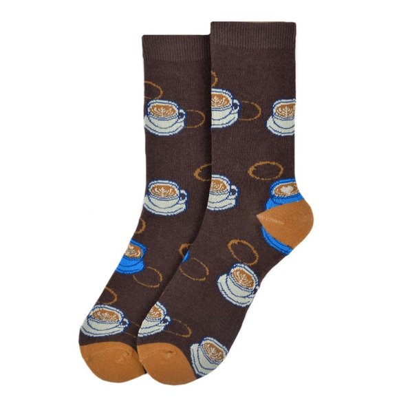 Women's Coffee Novelty Socks Brown - Picture 2 of 4